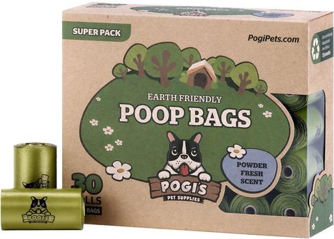 Pogi's Pet Supplies - Poop Bags - Powder Fresh Scent - 30 Packs